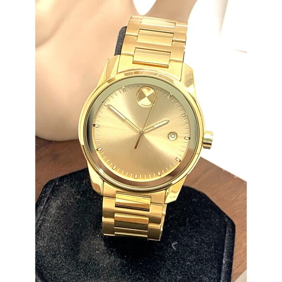 Movado Other - Movado Men's Watch 3600735 Bold Gold Dial Date Swiss Quartz Stainless Steel 42mm